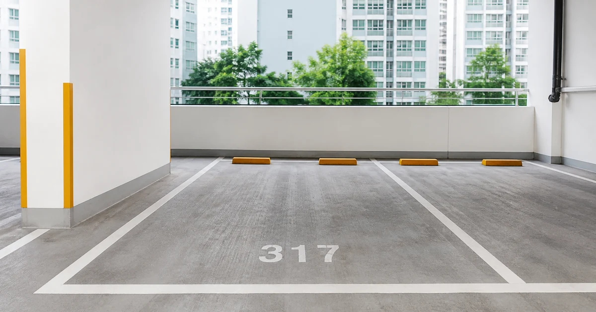 香港屋苑停車場內一個空置車位